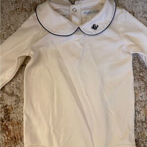 Ralph Lauren Cream Bodysuit with Navy Trim